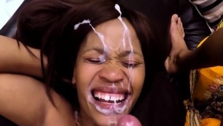 Crazy Ebony FACIAL CUMSHOT COMPILATION