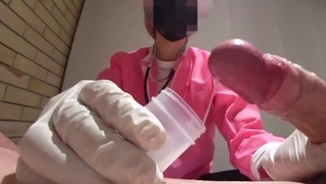 Japanese Nurse milks and rocks cock in the hospital - POV