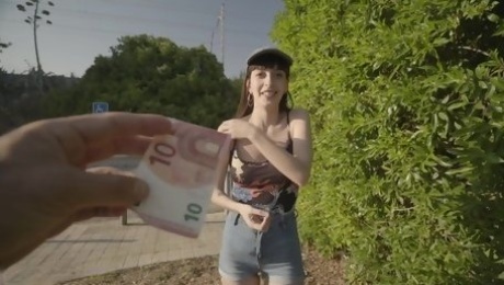 Pretty Slim Brunette Spanish Gal Caomei Bala Pleases a Stranger With Risky Outdoor Sex For Money