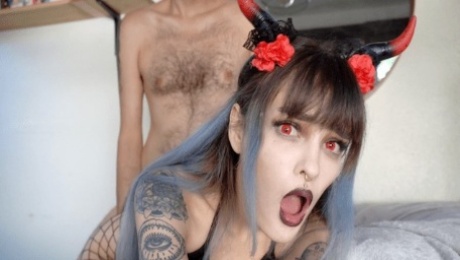 Horny Hairy Succubus Demon Halloween Cosplay